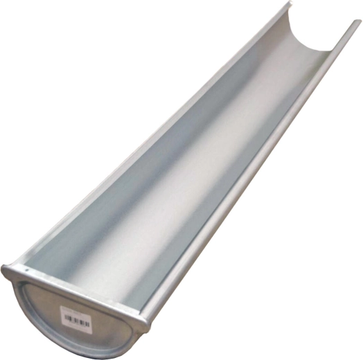 Linkes Endstück-Rinnenelement 330 mm, Länge 1 m, verzinkter Stahl