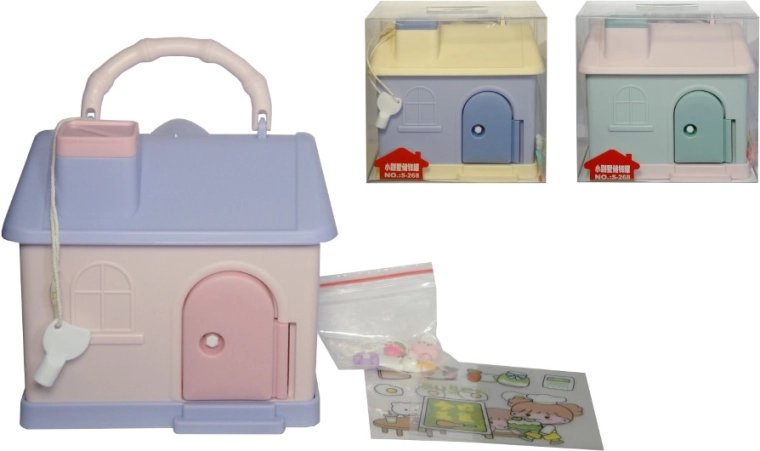 Sparhaus mit Schlüssel und Henkel für Kinder