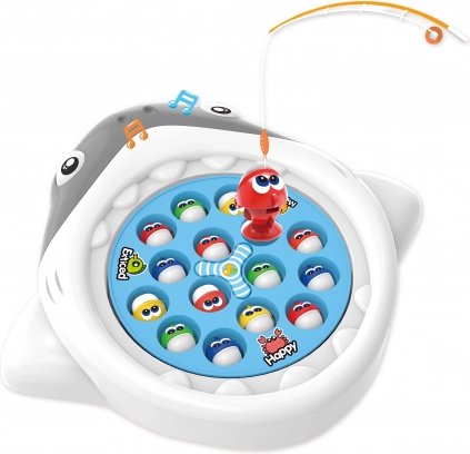 Kinder-Angelspiel mit Hai, Sound und 15 Fischen