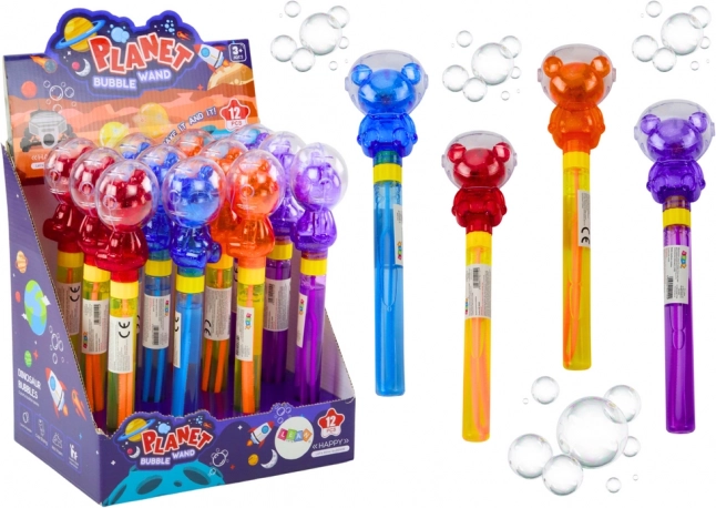 Seifenblasen Zauberstab Astronaut mit buntem Licht