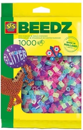 SES Creative Bügelperlen mit Glitzer 1000 Stk.
