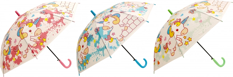 Kinder-Regenschirm mit Einhorn 50 cm