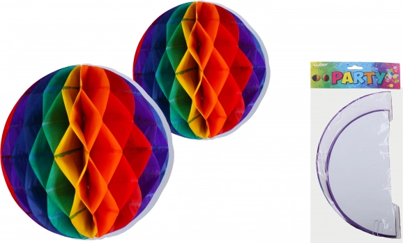 Bunte Papierkugeln zum Aufhängen 30 und 25 cm