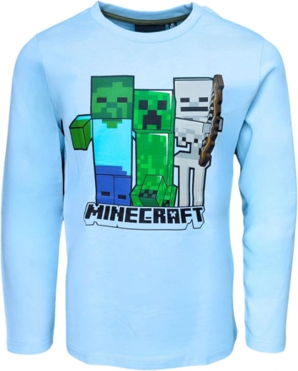 Minecraft Jungen-Langarmshirt in Hellblau
