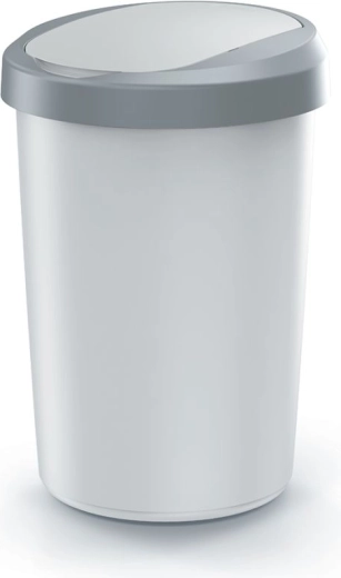 Mülleimer mit Deckel Compacta R Flap 40 l, aschgrau/hellgrau