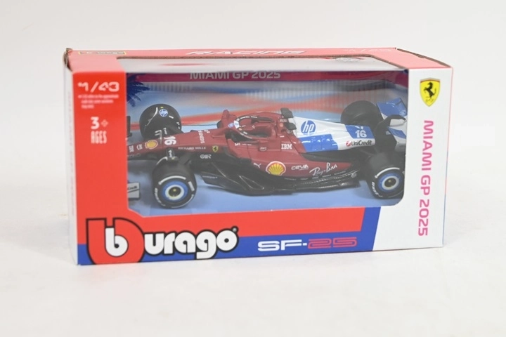 Bburago Modell Ferrari SF-25 Nr. 16 Charles Leclerc Miami 1:43