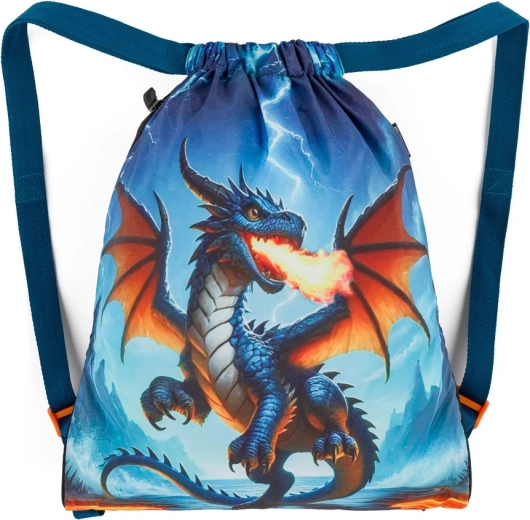 Bagmaster Schulbeutel für Hausschuhe und Sportunterricht lumi 26 d Drache