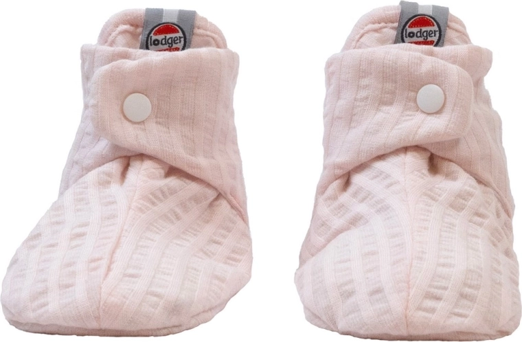 Lodger Baumwoll-Booties Seersucker Tan 0–3 Monate