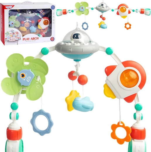 WOOPIE Baby interaktiver Spielbogen für das Kinderbett mit Schlafliedern