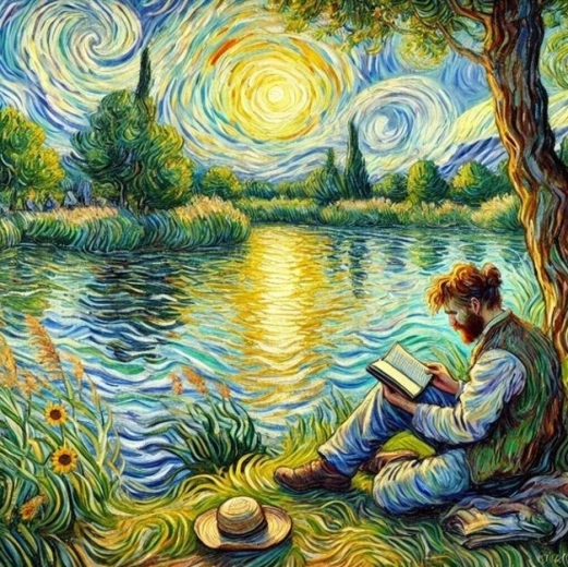 Norimpex Malen nach Zahlen Mann mit Buch am See 40 × 50 cm