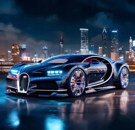 Norimpex Diamantmalerei schwarzer Bugatti Chiron 30 × 40 cm