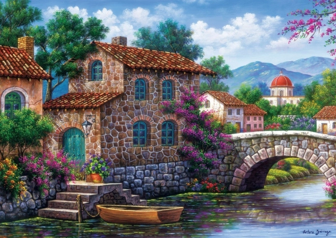 ART PUZZLE Puzzle Kanal mit Blumen 500 Teile