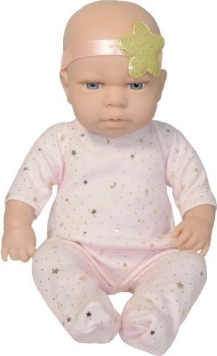 Baby-Puppe Neugeborenes im Overall mit Haarband