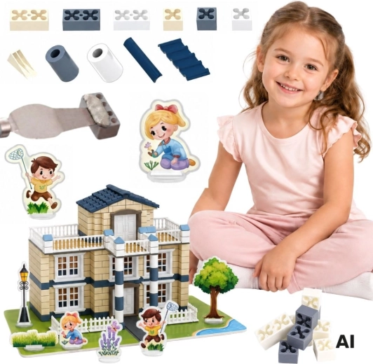 Woopie Baustein-Set aus Ziegeln – Villa Dream House 311 Teile