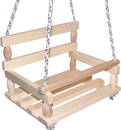 Natürliche Holzschaukel für Kinder
