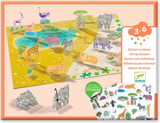 Djeco wiederablösbare Sticker – Tiere