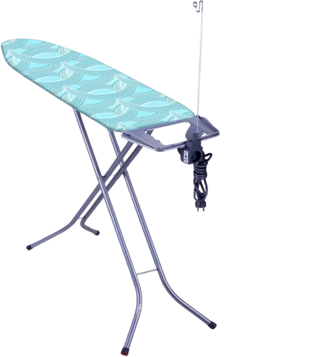 Eurogold Bügelbrett 120 × 38 cm mit Steckdose und verstellbarer Höhe