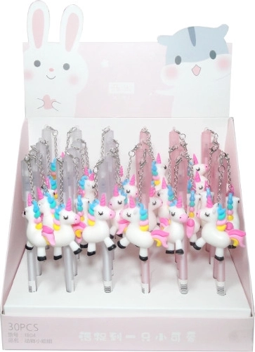 Farbenfroher Kugelschreiber mit Einhorn-Anhänger – 1 Stück