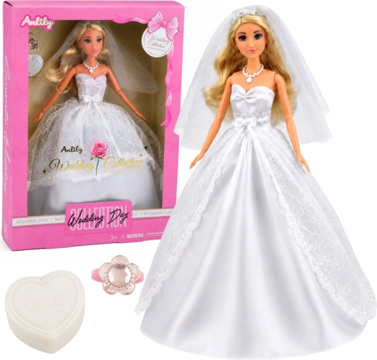 Anlily Modepuppe Braut im Hochzeitskleid 30 cm