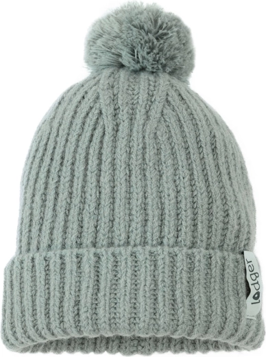 Lodger gestrickte Mütze aus Merinowolle mit Bommel 6–12 Monate