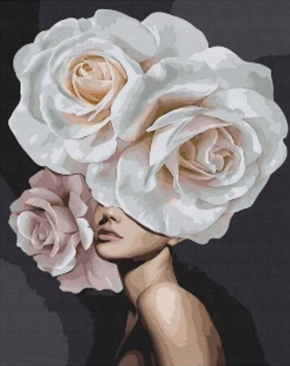 Diamantmalerei Verschleiert in Rosen 30 × 40 cm