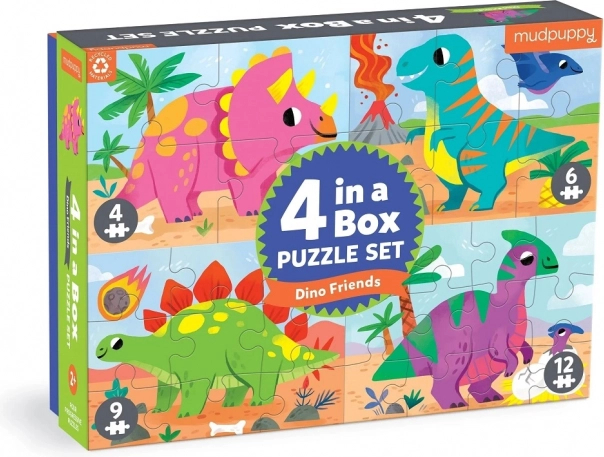 Mudpuppy Puzzle Dinosaurier Set 4-in-1