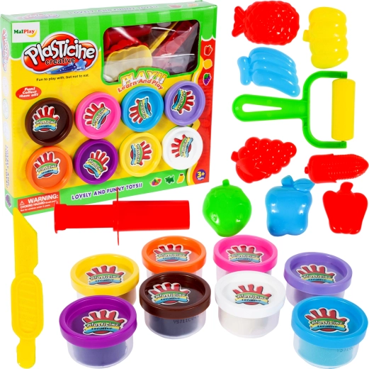 Knetmasse – Set mit 8 Bechern und Förmchen