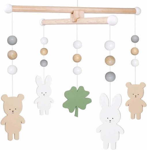 Jabadabado Holz-Mobile für das Babybett – Bärchen und Häschen