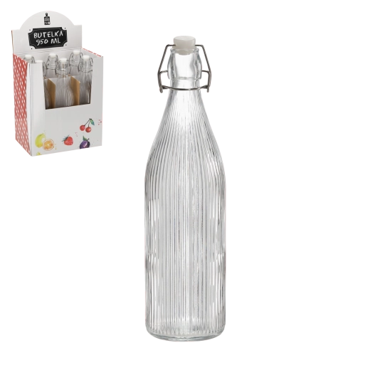 Glasflasche 950 ml mit mechanischem Verschluss