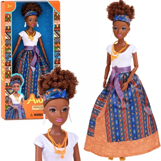 Anlily-Puppe in einem farbenfrohen, vom Kwanzaa-Fest inspirierten Stil