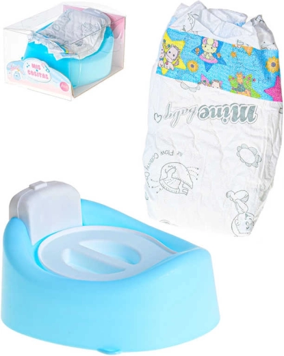 Spielset Töpfchen und Windel für Puppe mit Sound, batteriebetrieben