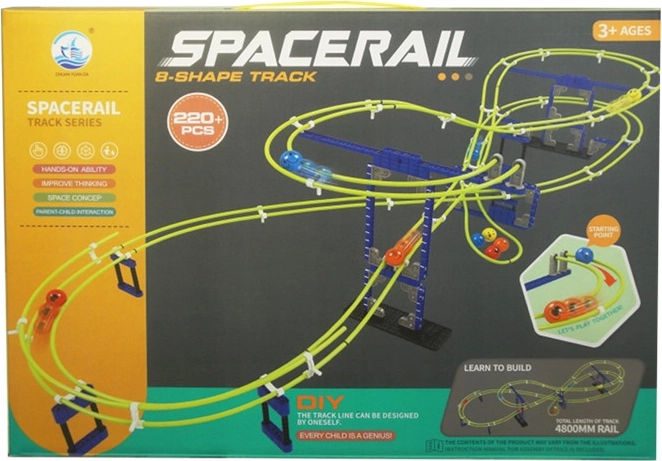 Zweistöckige Murmelbahn in Form einer Acht