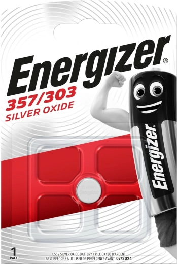 Uhrenbatterie ENERGIZER 357/303, Silberoxid, 1,55 V, 138 mAh