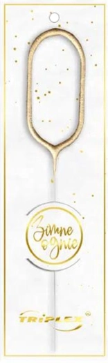 Wunderkerze Zahl 0, gold 16,5 cm