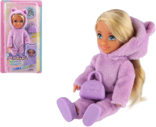 Ankiki-Puppe im Plüschoverall mit Handtasche 14 cm
