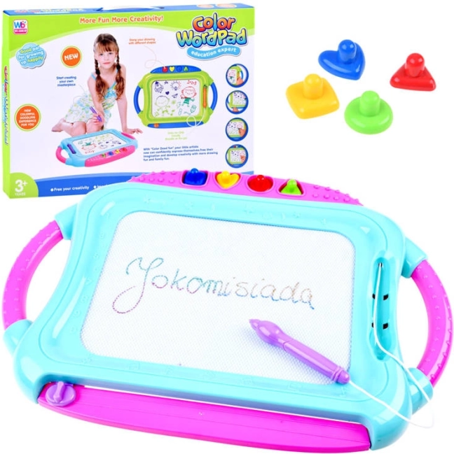 Bunte magnetische Zeichentafel mit Stempeln – Zauberschreibtafel