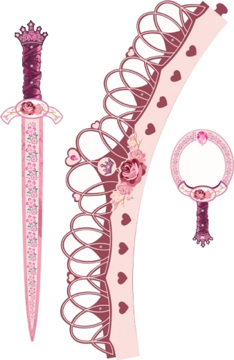 Schaumschwert und Schild mit Einhorn für Prinzessinnen