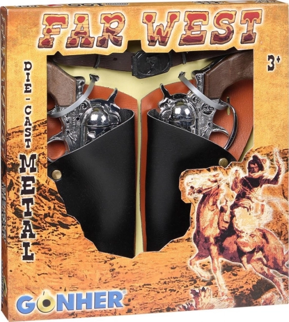 Cowboy-Set mit 2 Revolvern und Gürtel Gonher