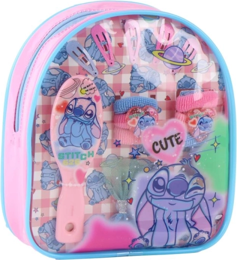 Kinder-Set Haaraccessoires STITCH im transparenten Rucksack