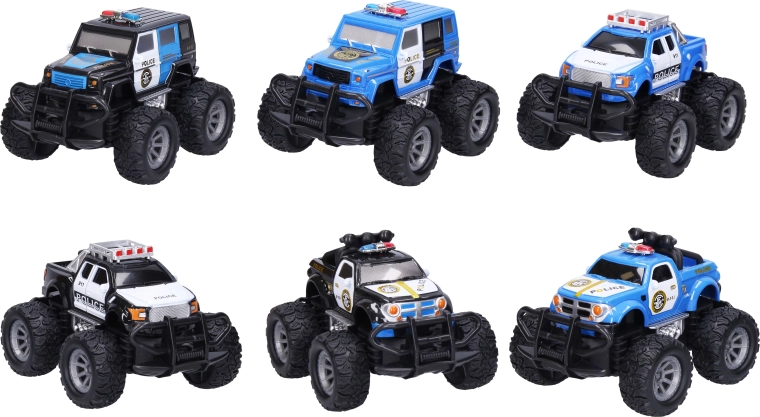Geländepolizeiauto mit Schwungradantrieb, 14 cm – 1 Stück
