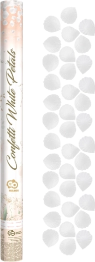 Pneumatische Konfetti weiße Rosenblätter – Textil