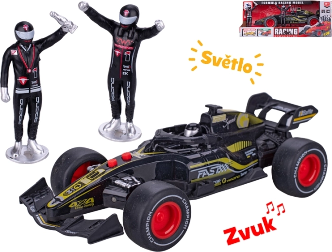 Rennwagen mit Schwungrad 19 cm mit Licht und Sound