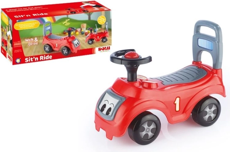Dolu Rotes Rutschauto 2-in-1 mit Sound und Stauraum