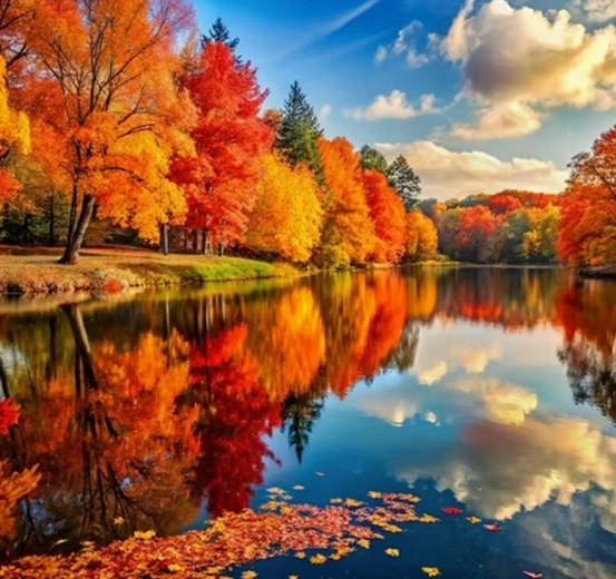NORIMPEX Malen nach Zahlen See im Herbst 40 × 50 cm