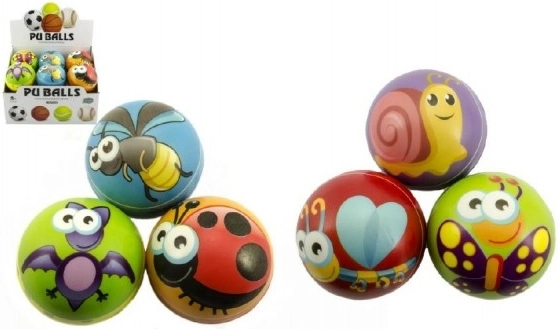 Schaumball mit Tiermotiven 10 cm, Farbmix