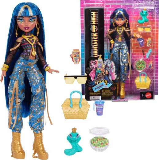 Monster High Cleo De Nile Puppe 26 cm mit Zubehör und Haustier