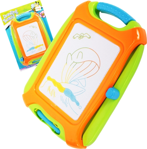 Bunte magnetische Zeichentafel mit Löscher 26,5 × 18,5 cm mit Griff