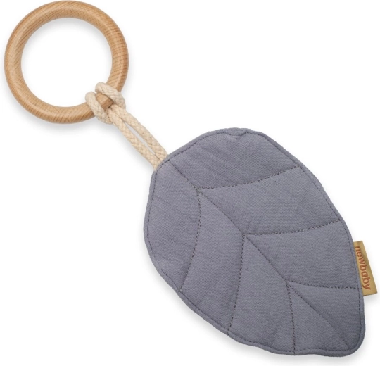 Baby-Beißring New Baby Leaf, grau