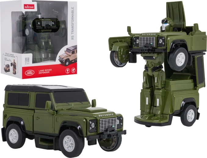 Transformierendes Auto und Roboter 2-in-1 Land Rover Defender RASTAR grün