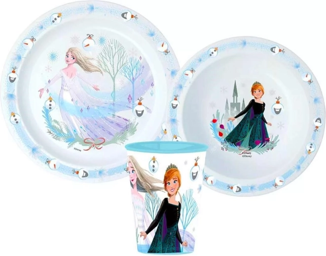 Kunststoff-Geschirrset Frozen Weihnachten 3-teilig